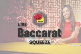 Baccarat Squeeze online game logo by Evolution on 1wincasino.net
