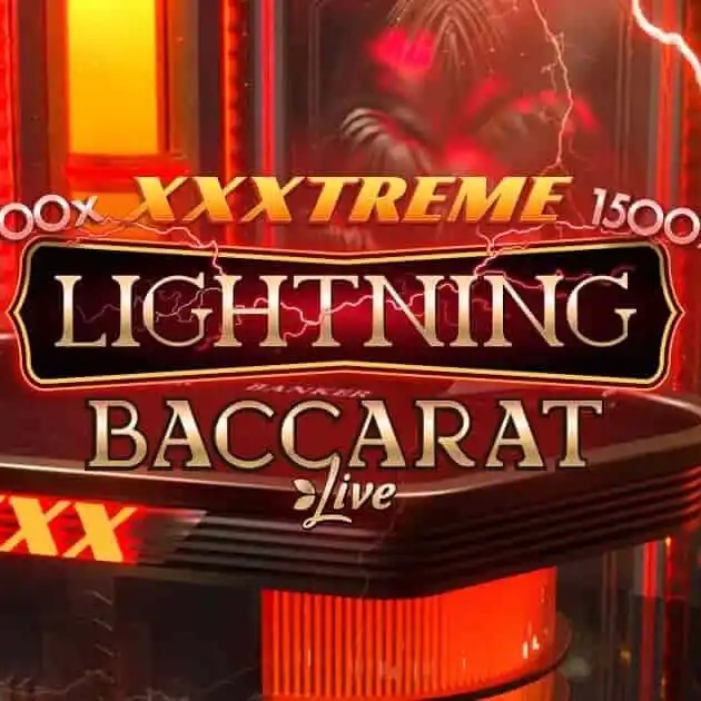 Official Live Dealer logo: XXXtreme Lightning Baccarat by Evolution at 1win Casino